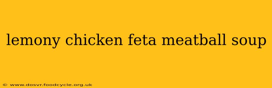 lemony chicken feta meatball soup