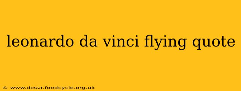 leonardo da vinci flying quote