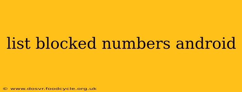 list blocked numbers android