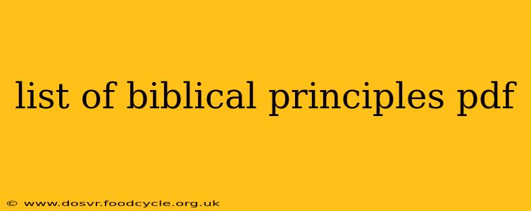 list of biblical principles pdf