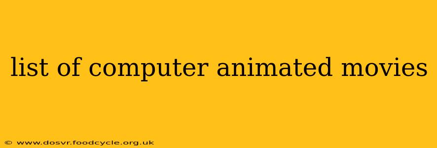 list of computer animated movies