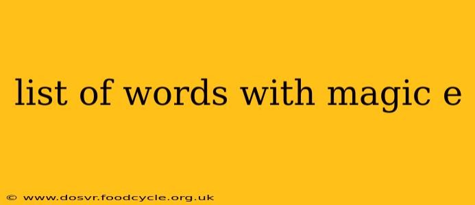 list of words with magic e