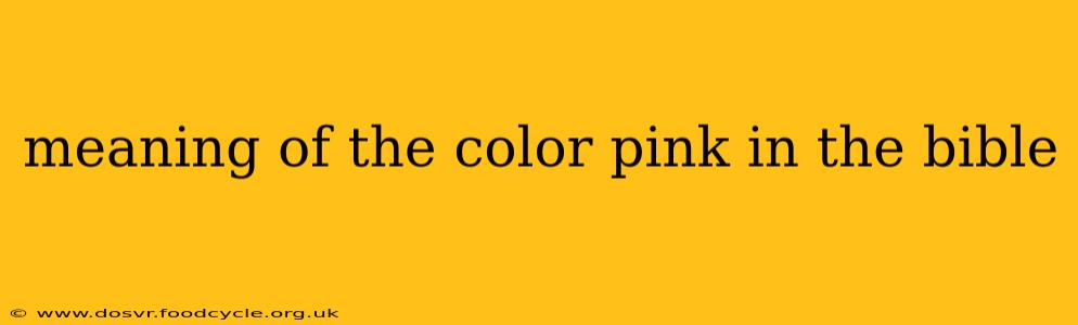 meaning of the color pink in the bible
