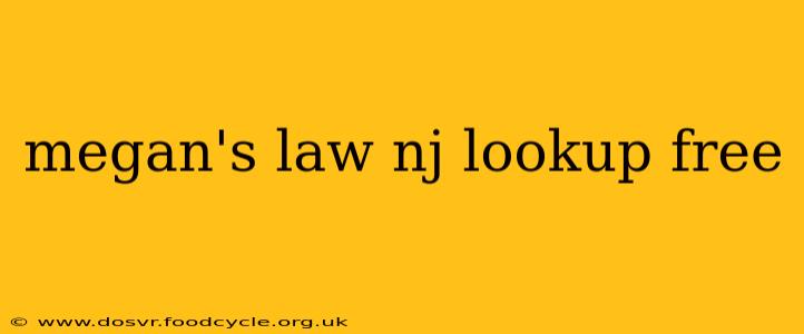 megan's law nj lookup free