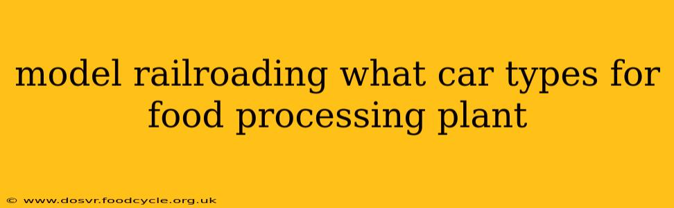 model railroading what car types for food processing plant