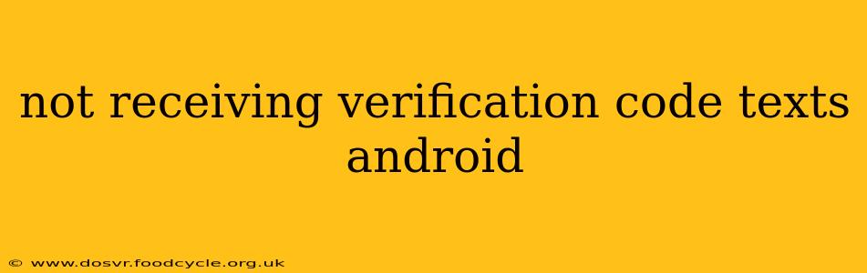 not receiving verification code texts android