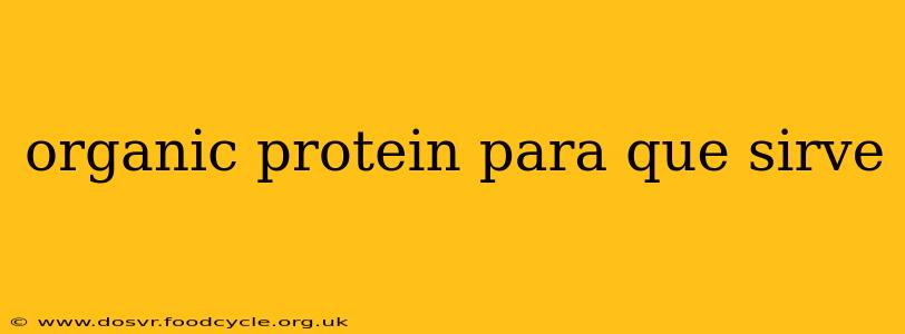 organic protein para que sirve