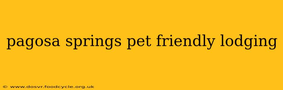 pagosa springs pet friendly lodging