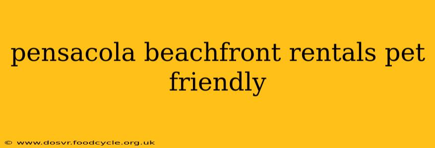 pensacola beachfront rentals pet friendly