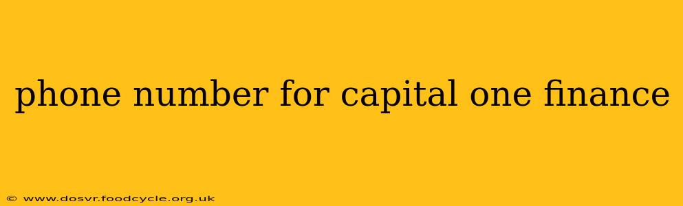 phone number for capital one finance