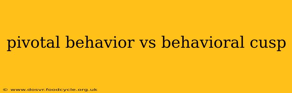 pivotal behavior vs behavioral cusp