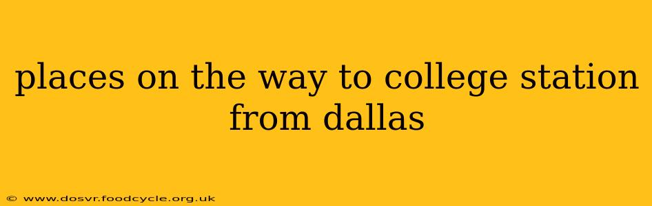 places on the way to college station from dallas
