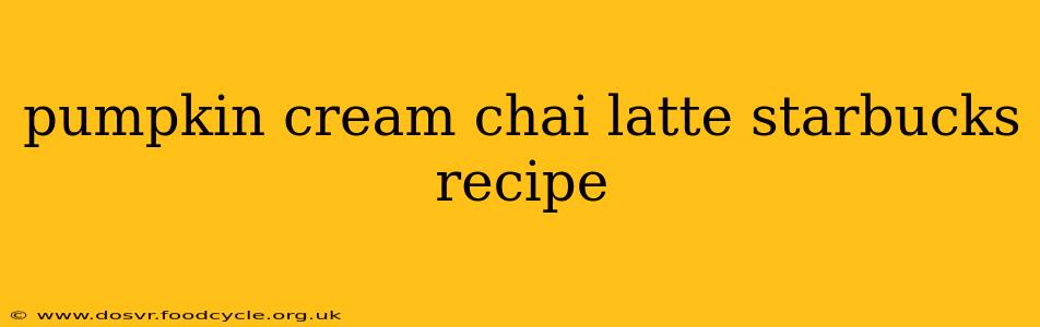 pumpkin cream chai latte starbucks recipe