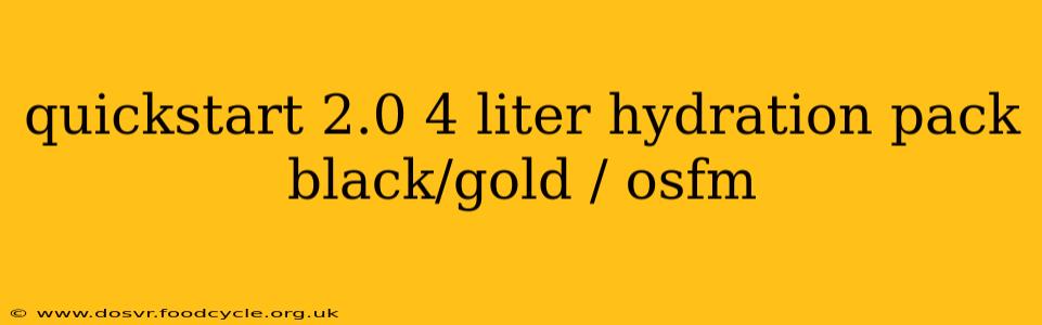 quickstart 2.0 4 liter hydration pack black/gold / osfm