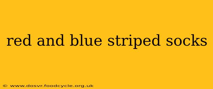 red and blue striped socks