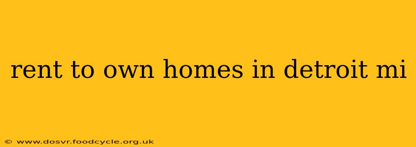 rent to own homes in detroit mi