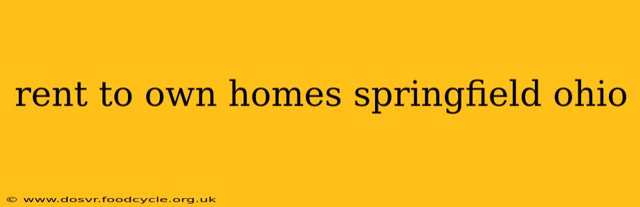 rent to own homes springfield ohio