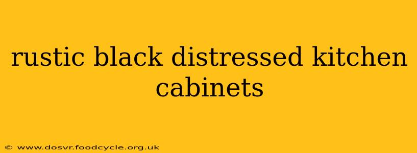 rustic black distressed kitchen cabinets