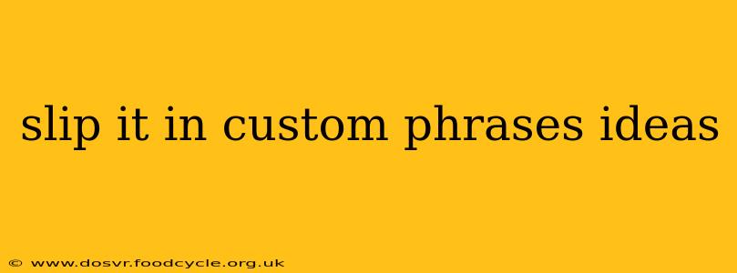 slip it in custom phrases ideas