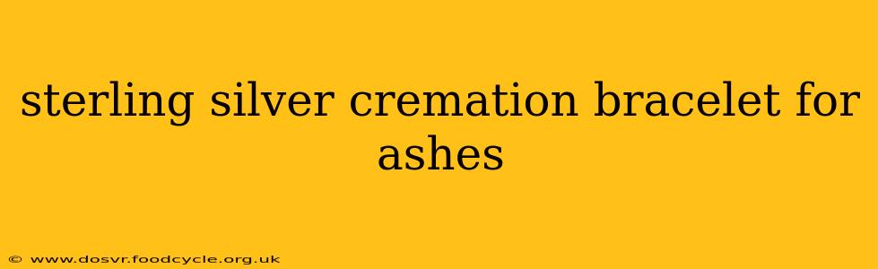 sterling silver cremation bracelet for ashes