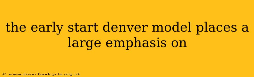 the early start denver model places a large emphasis on