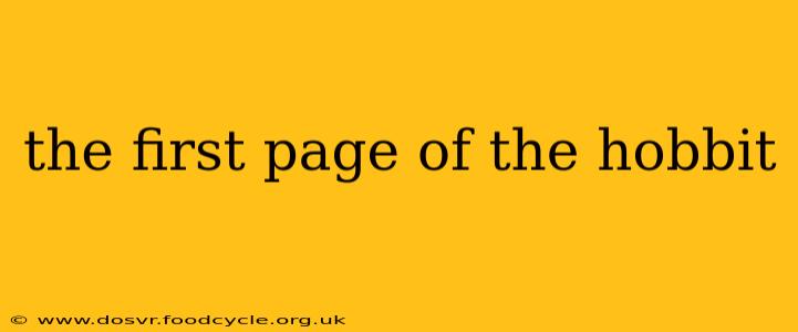 the first page of the hobbit