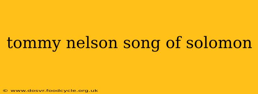 tommy nelson song of solomon