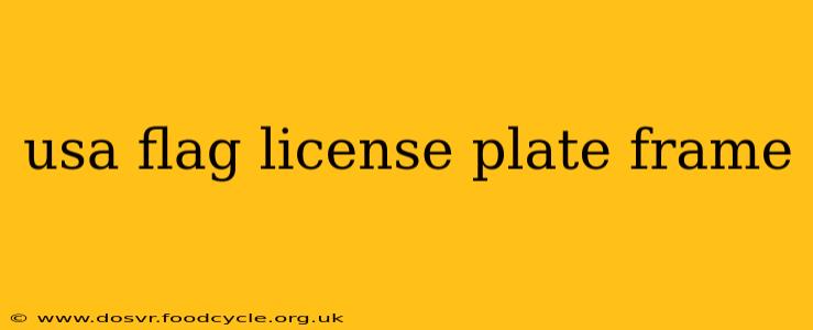 usa flag license plate frame