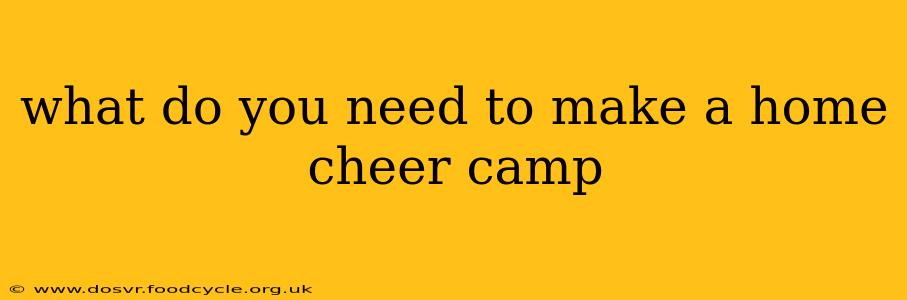 what do you need to make a home cheer camp