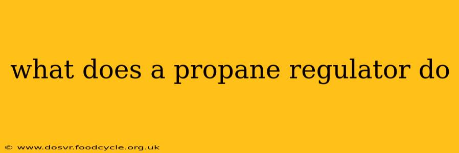 what does a propane regulator do