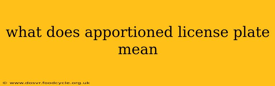 what does apportioned license plate mean