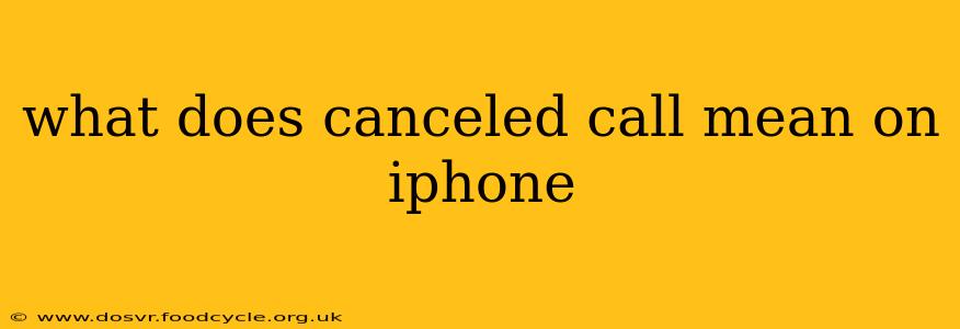 what does canceled call mean on iphone