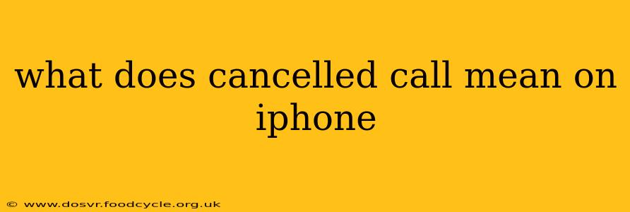 what does cancelled call mean on iphone