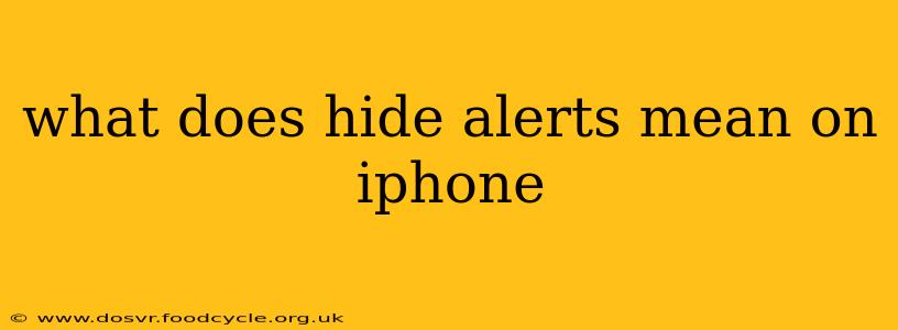 what does hide alerts mean on iphone