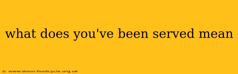 what does you've been served mean