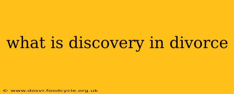 what is discovery in divorce