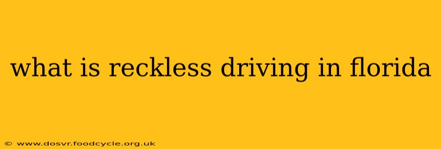 what is reckless driving in florida