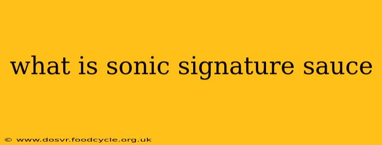 what is sonic signature sauce