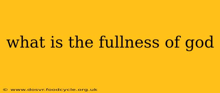 what is the fullness of god