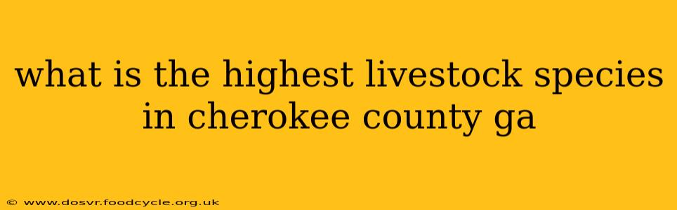what is the highest livestock species in cherokee county ga