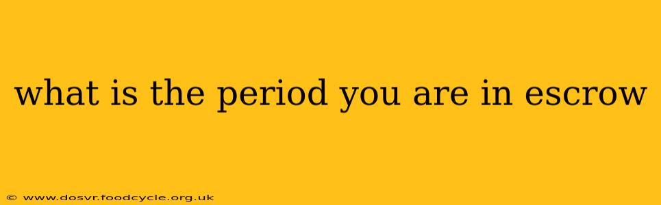 what is the period you are in escrow