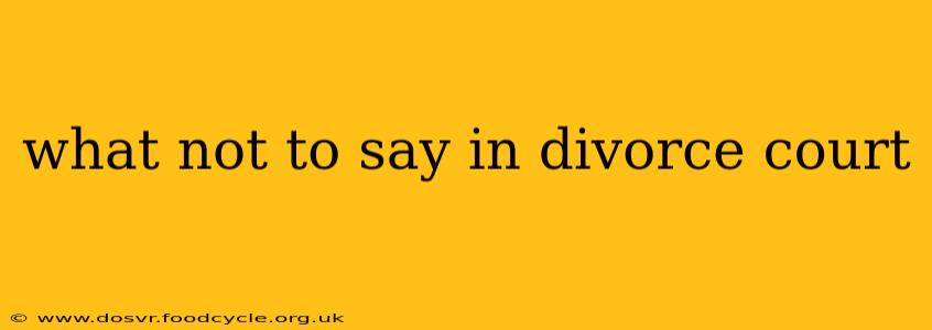 what not to say in divorce court