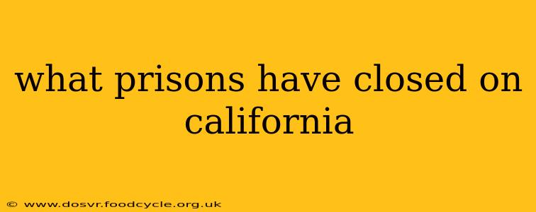 what prisons have closed on california