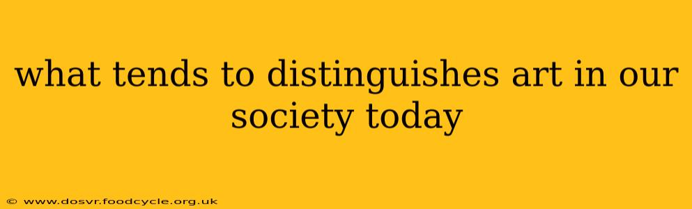 what tends to distinguishes art in our society today