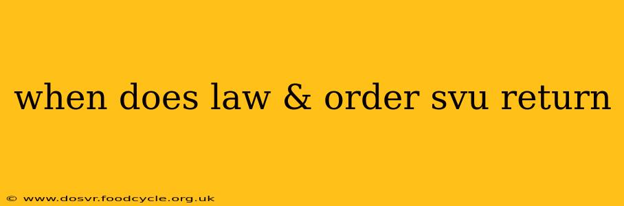 when does law & order svu return