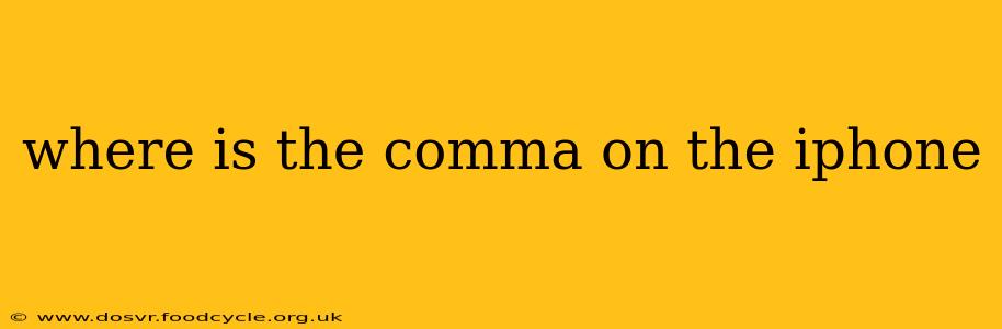 where is the comma on the iphone