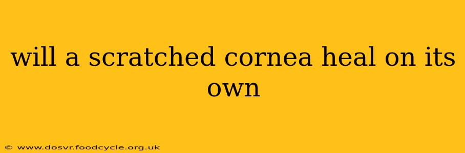 will a scratched cornea heal on its own