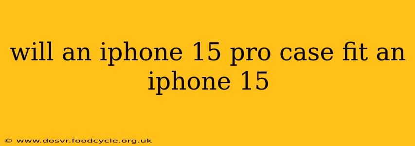 will an iphone 15 pro case fit an iphone 15
