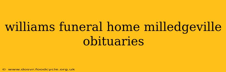 williams funeral home milledgeville obituaries