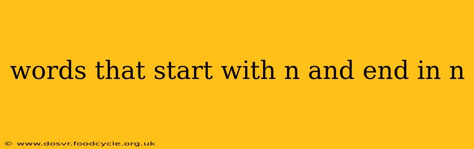 words that start with n and end in n